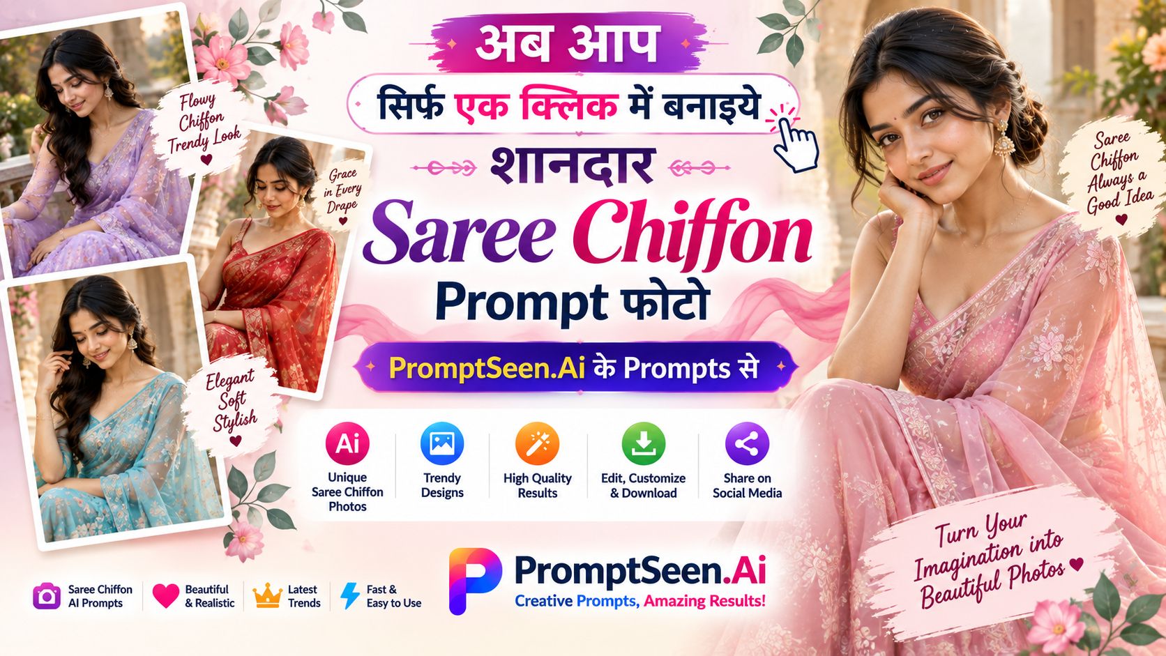 Chiffon Saree Prompt