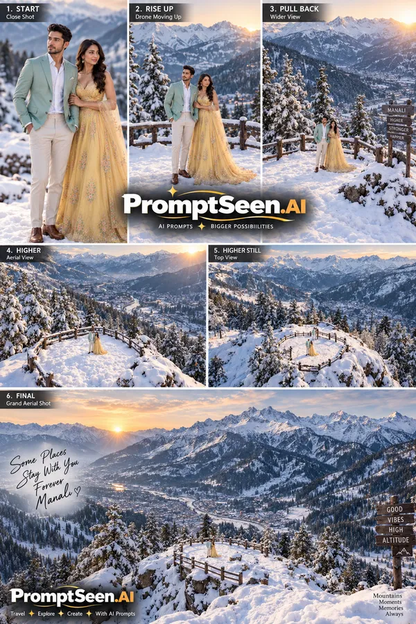 Manali Snow Mountain Drone Shot