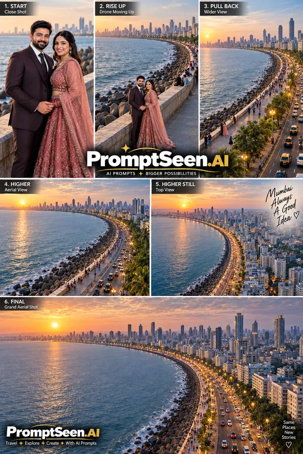 Mumbai Marine Drive Cinematic Drone Portrait