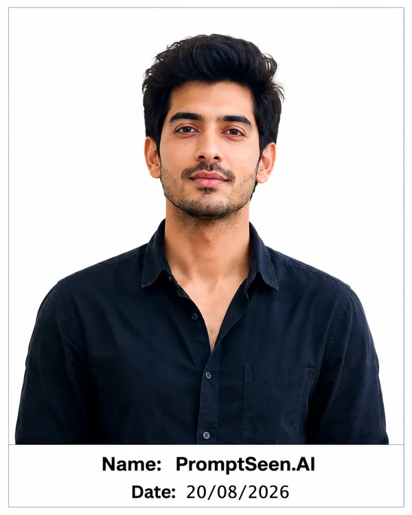 Exam / Recruitment Application Photo — Name + Date