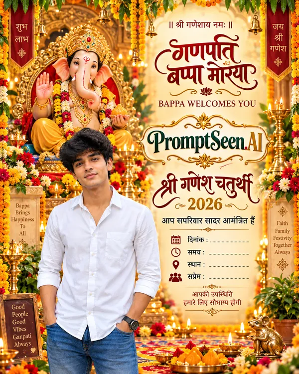 Bappa Welcomes You - Divine Blessing Invitation