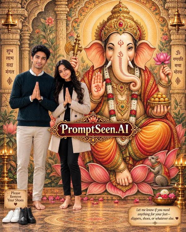 Ganesha Temple Mural Side Portrait