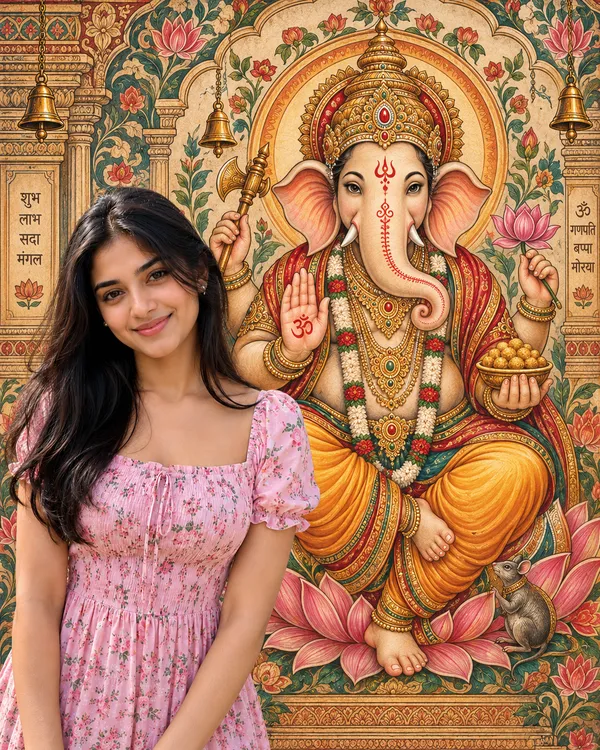 Divine Ganesha Artistic Background