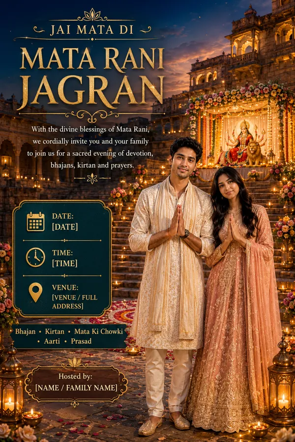 Royal Heritage Courtyard Jagran Invitation