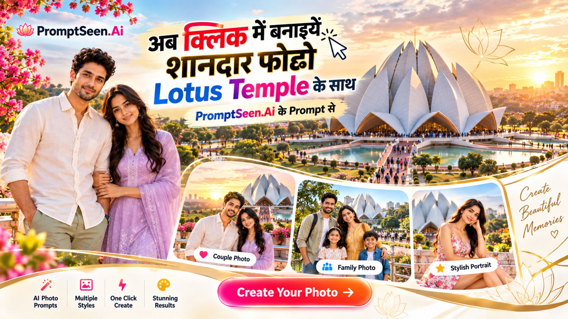 AI Photo Editing Prompts for Lotus Temple