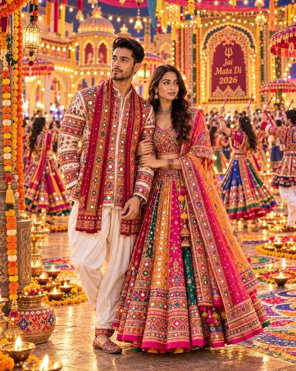 Royal Rajasthani-Gujarati Fusion Pandal Navratri