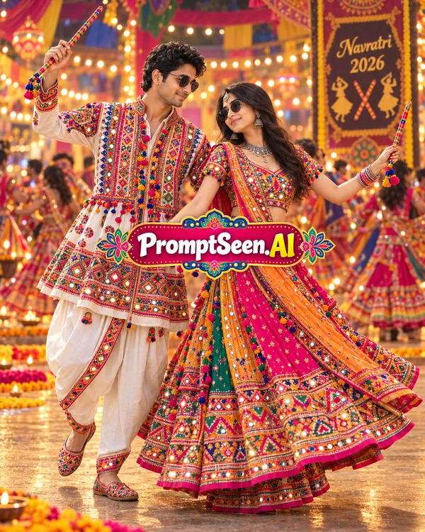 Couple Garba Romance Navratri