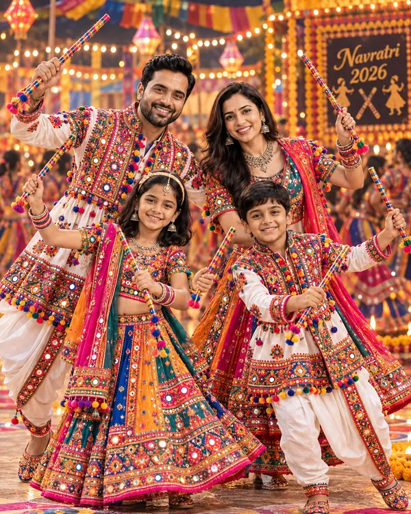 Navratri Garba Group Photo Celebration