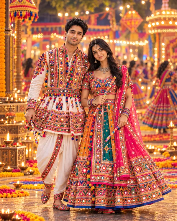 Navratri Couple Cinematic Photo