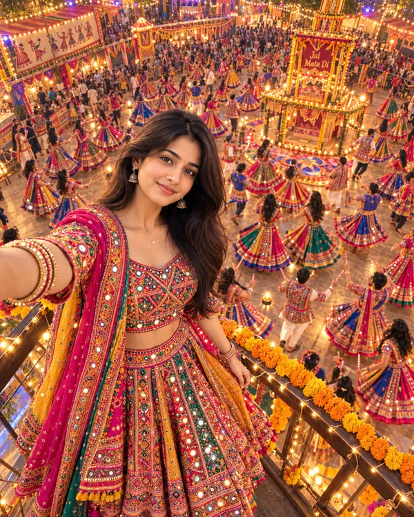 Navratri Drone Style Selfie Garba Festival