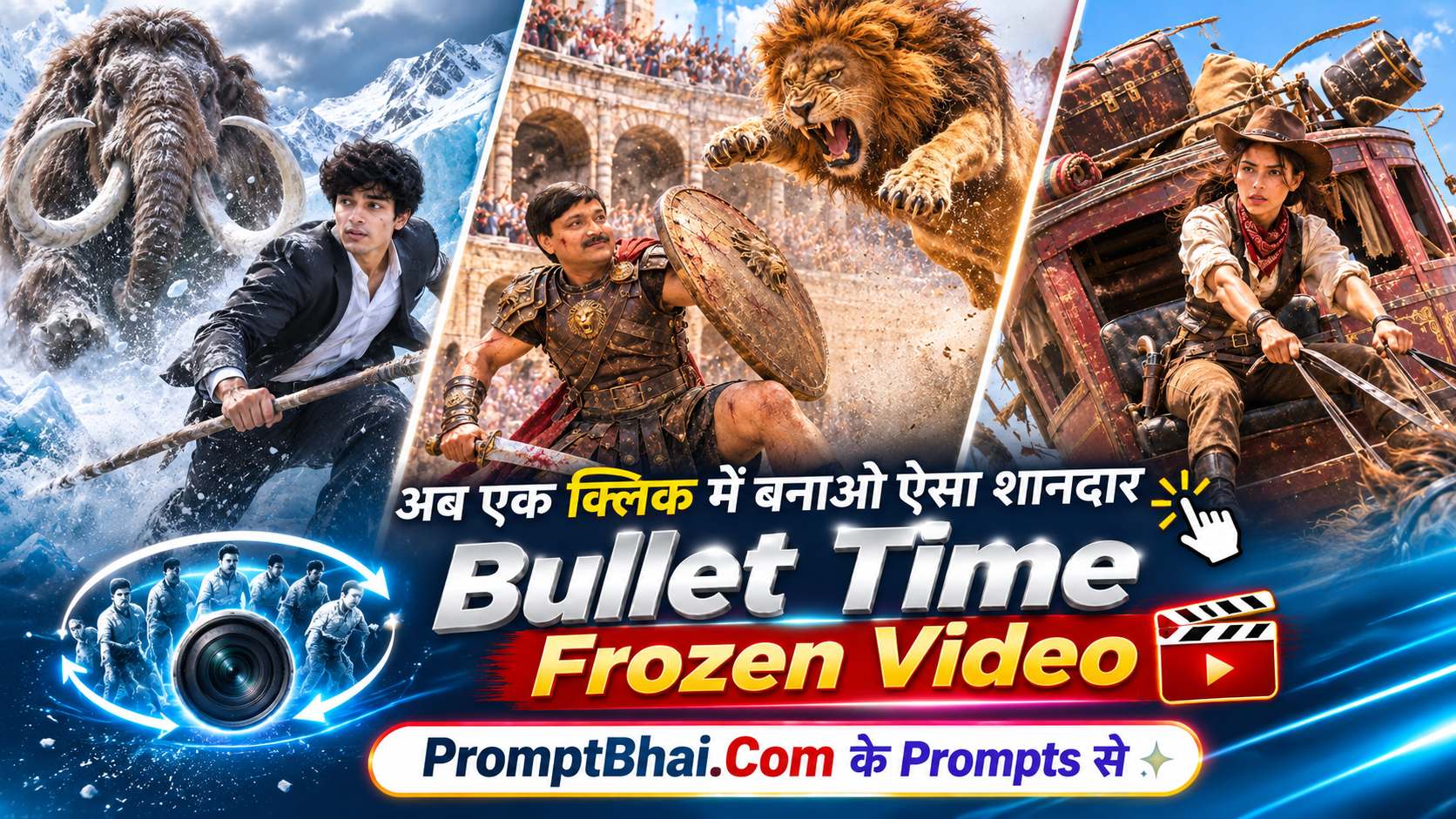 Bullet Time Frozen Moment AI Video Prompts