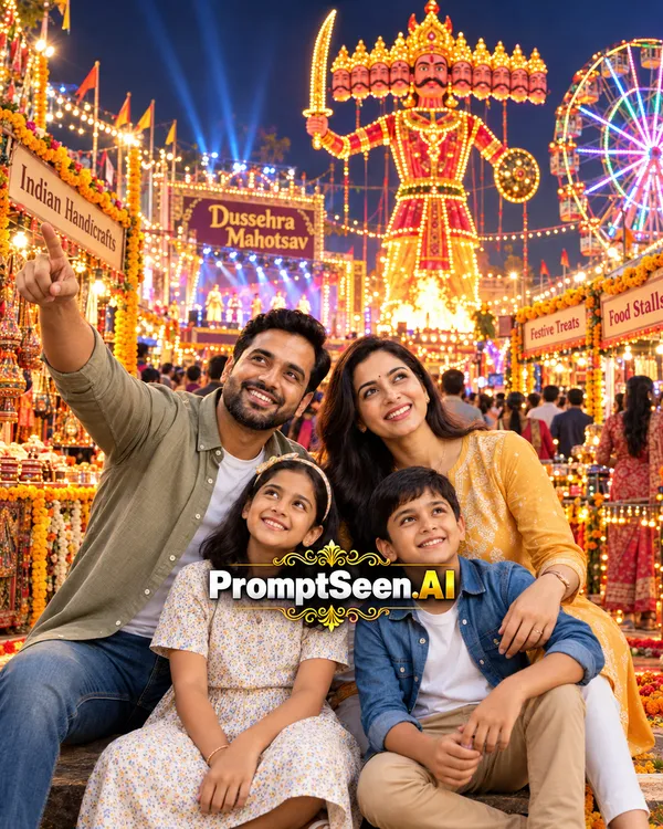 Dussehra Mela Night Photo Prompt