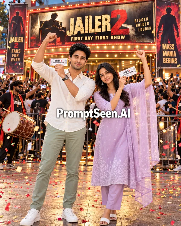 Jailer 2 Movie Prompts FDFS Theatre Celebration Photo Prompt