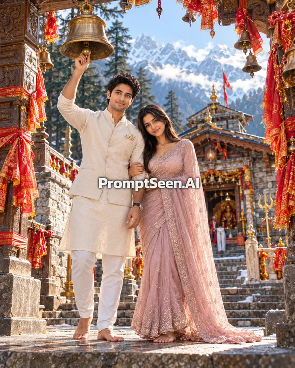 Himalayan Hill Temple among Deodars Photo Prompt