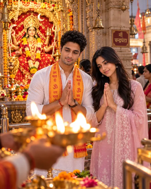 Aarti Flame Chandraghanta Darshan Prompt