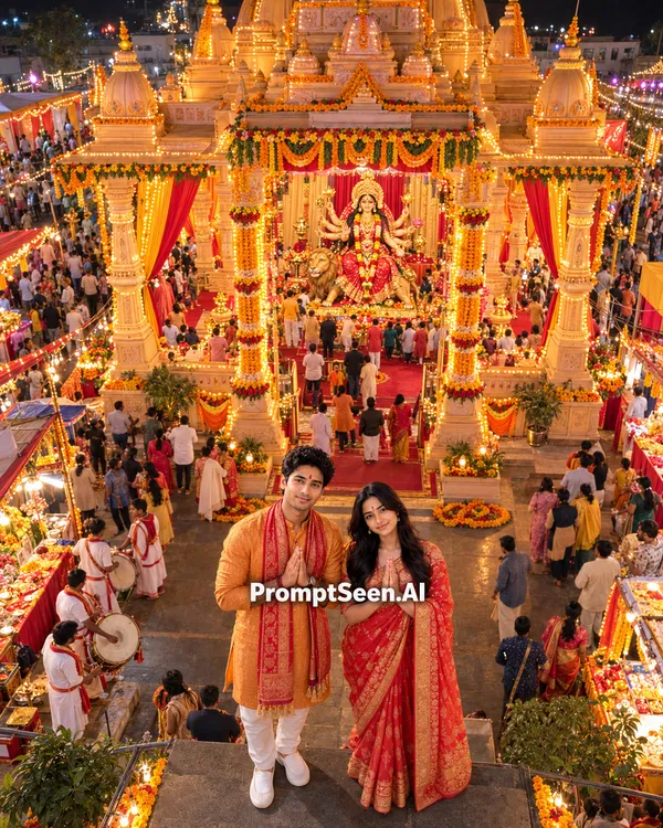 Full Pandal Maa Kushmanda Prompt