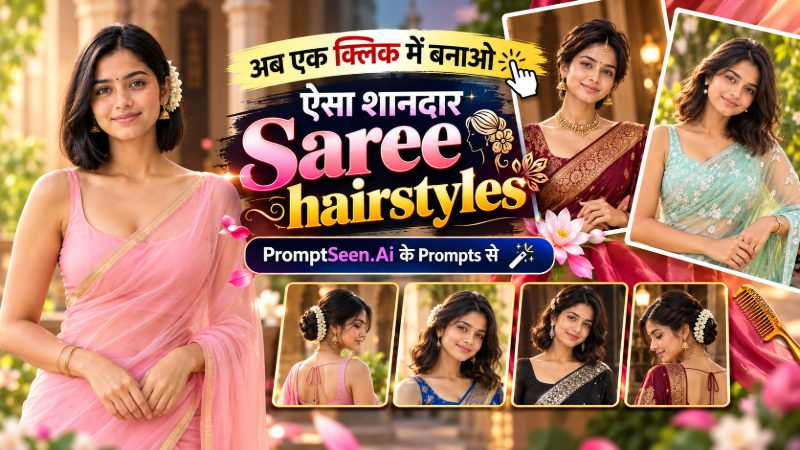 Saree Hairstyles for Short Hair Prompts