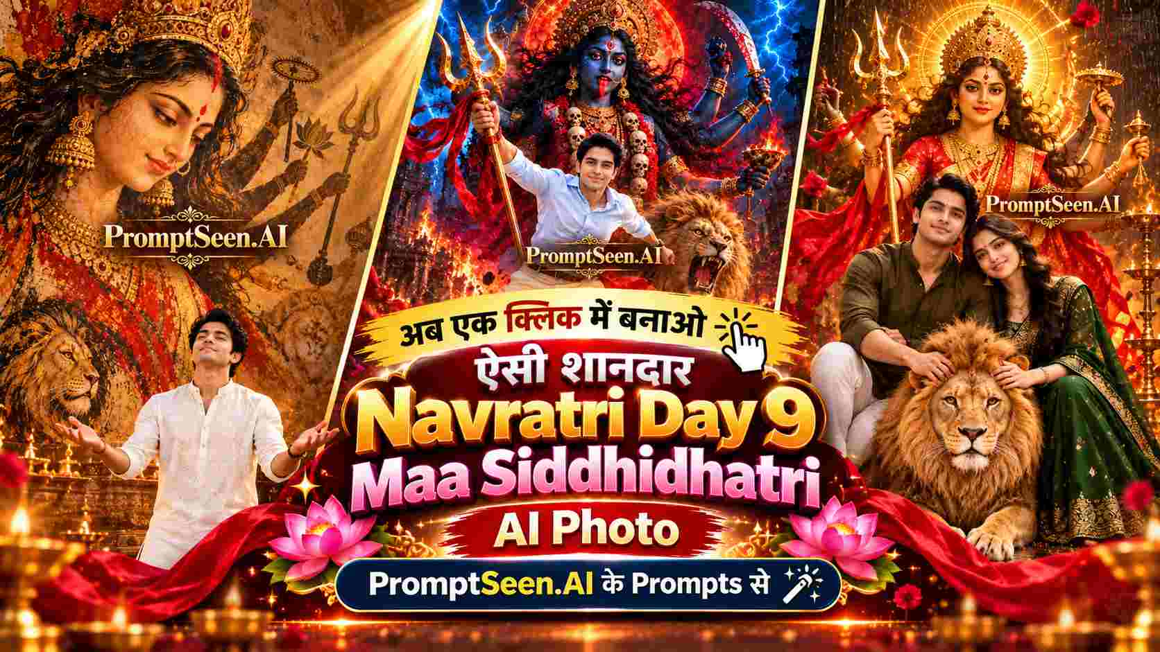 Navratri Day 9 Maa Siddhidhatri AI Photo Editing Prompts