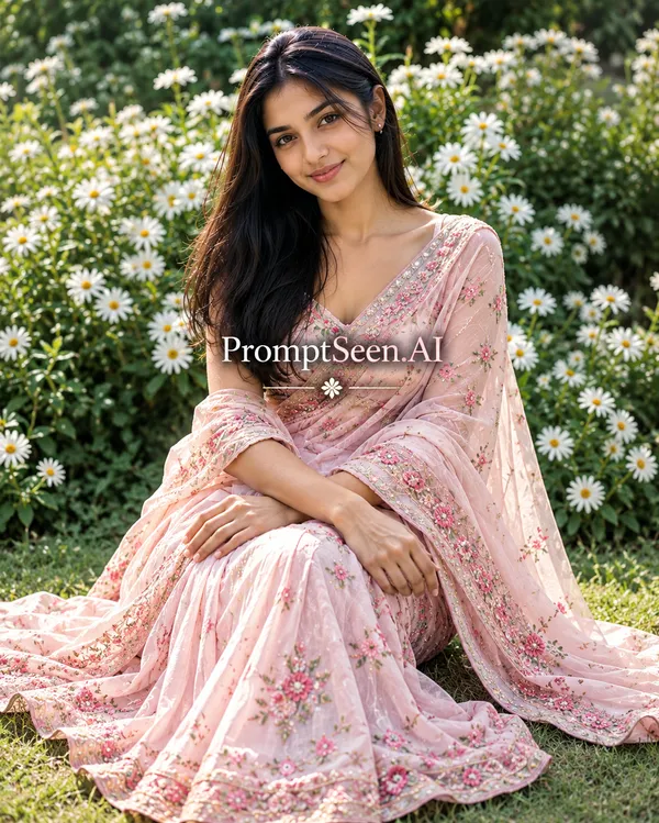 Graceful Saree Back Pose