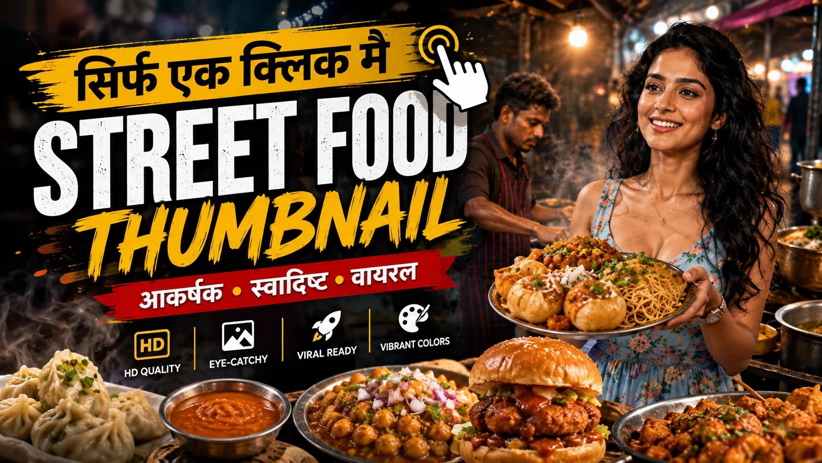 Street Food Thumbnail Prompts for YouTube & Instagram