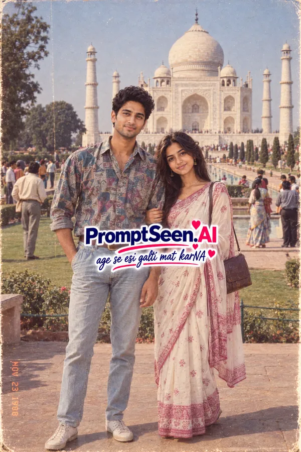 80s Classic Taj Mahal Travel Portrait