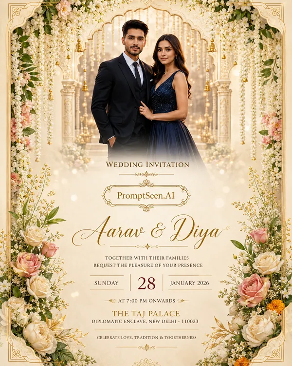 Wedding Invitation Prompt Reference Photo Based