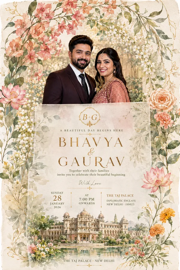 Enchanted Botanical Garden Wedding Invitation
