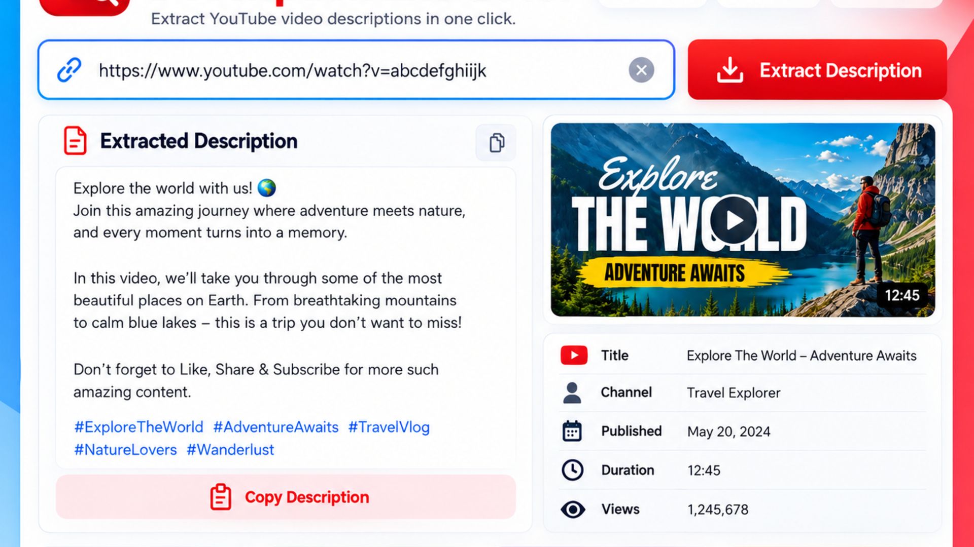YouTube Description Extractor: Free AI Title & Description Tool