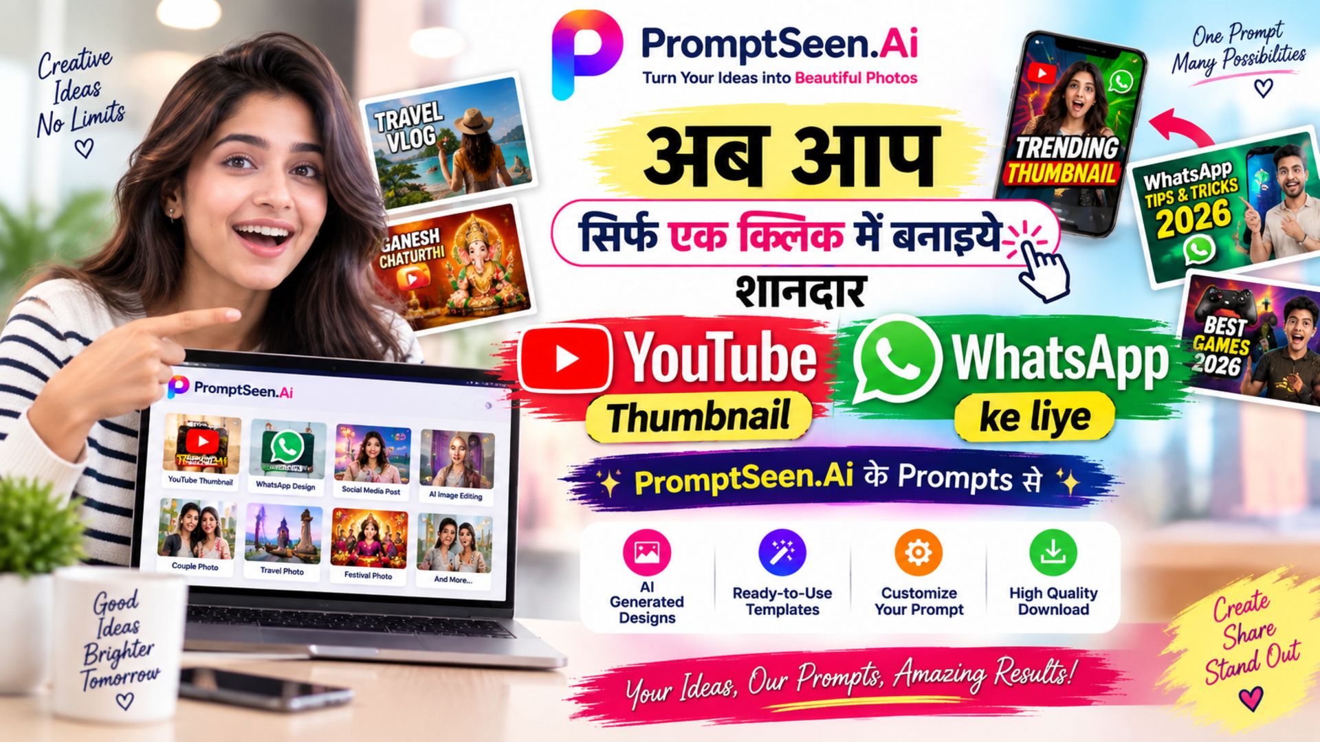 YouTube Thumbnail Prompts for WhatsApp