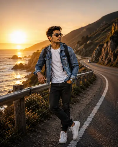 Coastal Road Trip Lifestyle Portrait