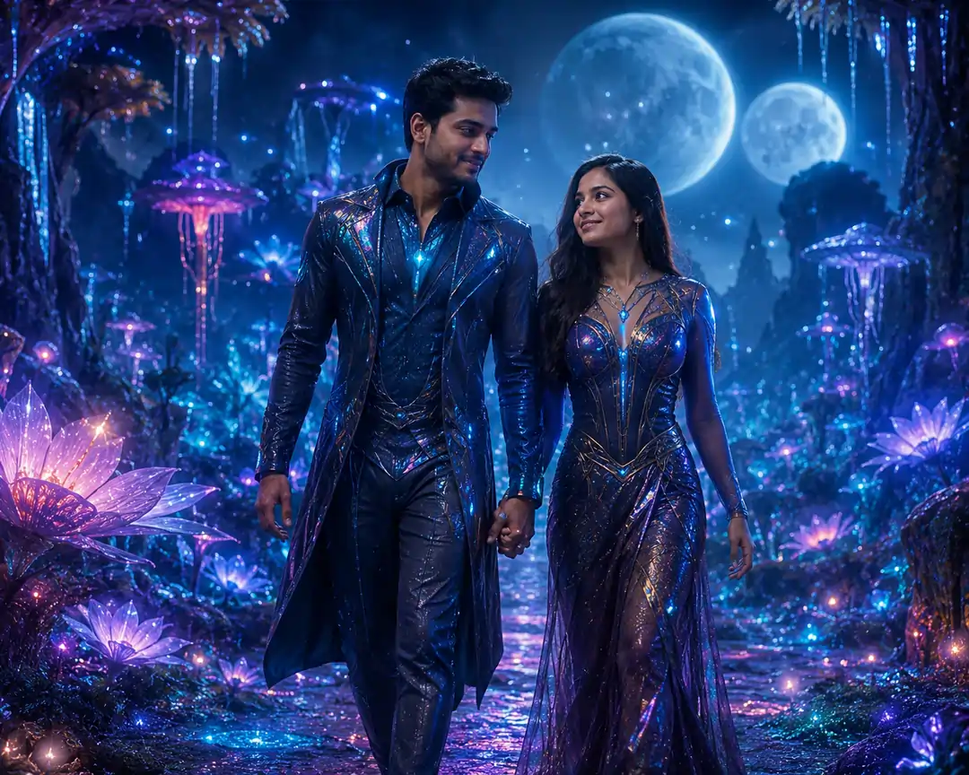 Alien Couple Date: Sci-Fi AI Prompts