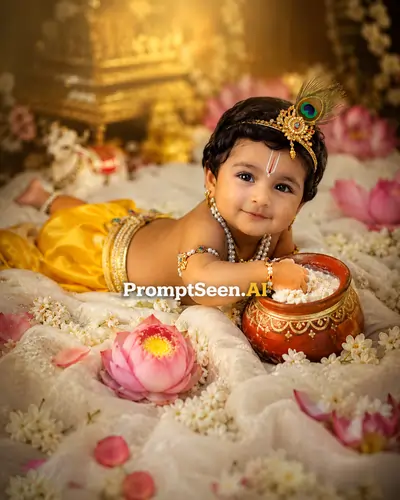 Baby Krishna Makhan Chor Prompt