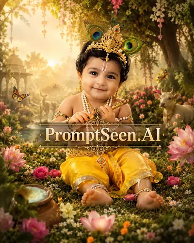 Krishna in Vrindavan Garden Prompt