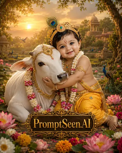 Krishna with Cow AI Edit