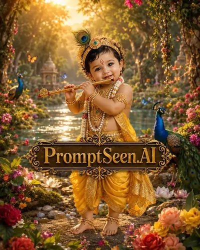 Krishna Playing Flute AI Portrait