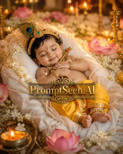 Sleeping Baby Krishna Photo Edit