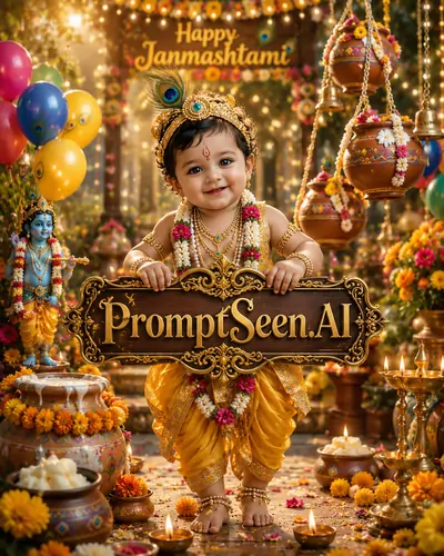 Krishna Janmashtami Celebration AI Art