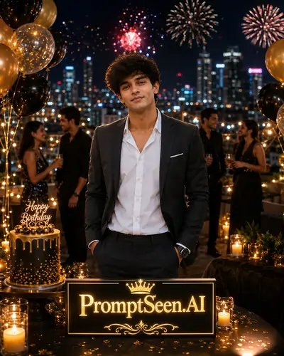 Rooftop Night Birthday Party Celebration