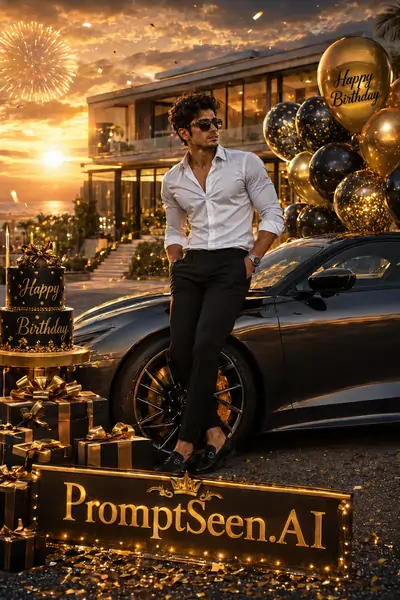 Supercar Birthday Celebration Photo Prompt