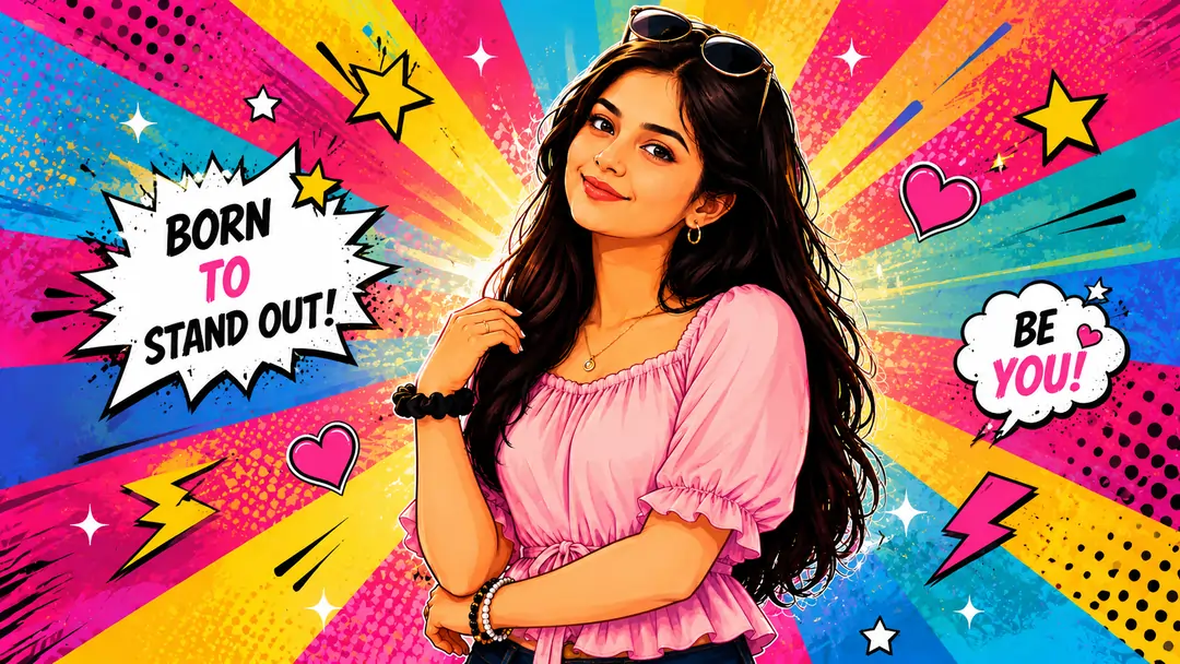 Colorful Vector Character Illustration Sample Pop Art