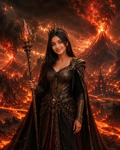 Lava Kingdom Cinematic AI Photo