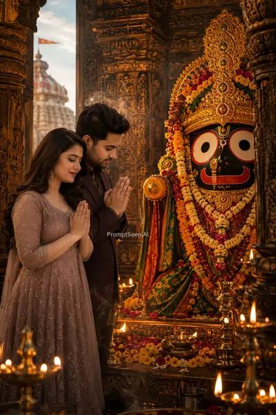Jagannath Temple Darshan Realistic Prompt