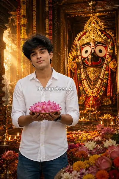 Floral Devotional Scene Lord Jagannath