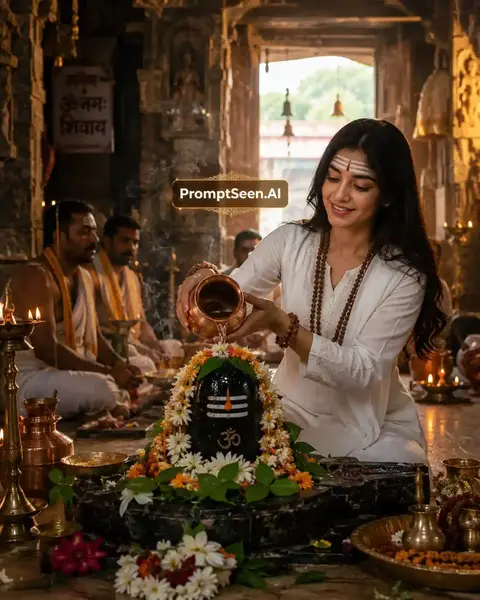 Morning Shivling Abhishek