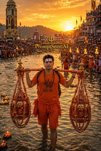 Haridwar Ganga Kawad AI Prompt