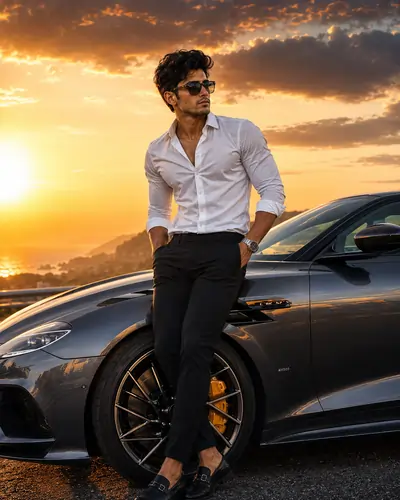 Sunset Supercar Portrait Prompt