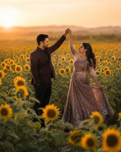 Sunflower Field Pre Wedding Photo Edit