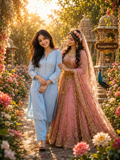 Walking in Vrindavan AI Prompt