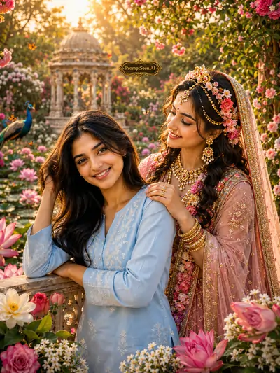 Flower Garden Divine Blessing Portrait