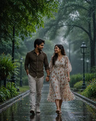 Romantic Rain Walk in Nature Prompt